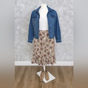 Christopher & Banks Skirt 12P Petite Vintage Y2K Purple Black Zipper Ruffle